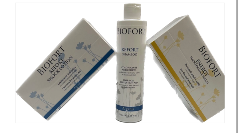 Kit Biofort A/caduta Con Shampoo Refort 250 Ml,Fiali Refort Shock Lotion/10x10ml),Fiali Energy Maintenance Serum(10x10ml)