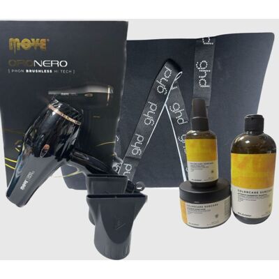 GHD Phon Move Oro Nero 2200 Watt Motore Brushless+ Kit Mare Elgon Shampoo 500 Ml Maschera 300 Ml E Hidra Milk 150 Ml In Omaggio Borsa GHD Phon Move Oro Nero 2200 Watt Motore Brushless+ Kit Mare Elgon Shampoo 500 Ml Maschera 300 Ml E Hidra Milk 150 Ml In Omaggio Borsa