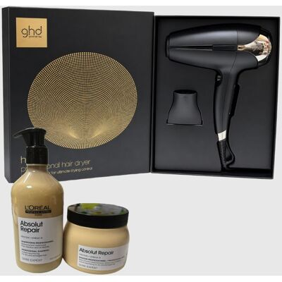 GHD Phon Helios 2200 Watt Nero Con In Omaggio Shampoo 500 Ml Loreal Absolut Repair E Maschera 500 Ml Absolut Repair GHD Phon Helios 2200 Watt Nero Con In Omaggio Shampoo 500 Ml Loreal Absolut Repair E Maschera 500 Ml Absolut Repair
