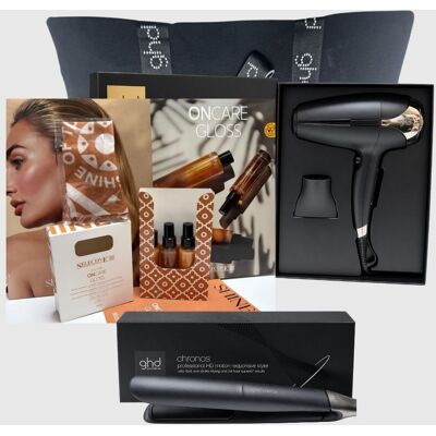 GHD Piastra Chronos Nera+ Phon Helios 2200 Watt Piu' Kit Mare Selective 3x 100 Ml + Lip Balm E Foulard In Omaggio Borsa GHD Piastra Chronos Nera+ Phon Helios 2200 Watt Piu' Kit Mare Selective 3x 100 Ml + Lip Balm E Foulard In Omaggio Borsa