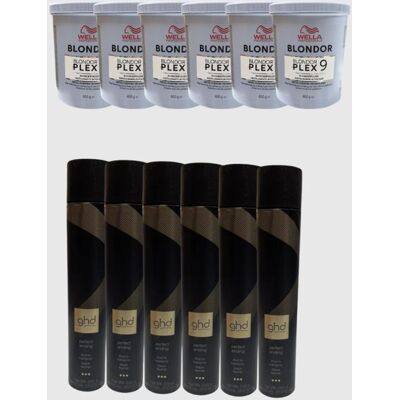 GHD New Blondorplex Wella X 6 Pz + Lacca Perfect Ending 400 Ml X 6 Pz GHD New Blondorplex Wella X 6 Pz + Lacca Perfect Ending 400 Ml X 6 Pz