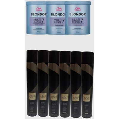 GHD Decolorante Wella 800 Gr Blondorx3 Pz + Lacca Spray Perfect Ending X 6 Pz GHD Decolorante Wella 800 Gr Blondorx3 Pz + Lacca Spray Perfect Ending X 6 Pz