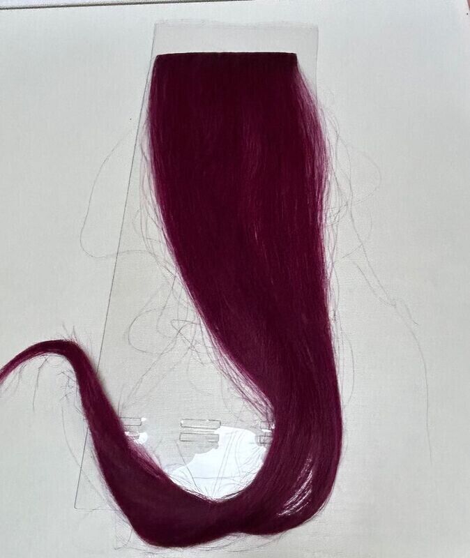 Invisible 3 Clip Eurosocap 50/55  Capelli Veri Red Violet