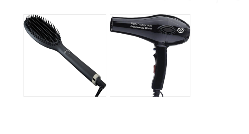 Phon Retro' Simply Pro Black Con Due Beccucci Piu'Spazzola Elettrica Ghd Glide Smoothing Hot Brush