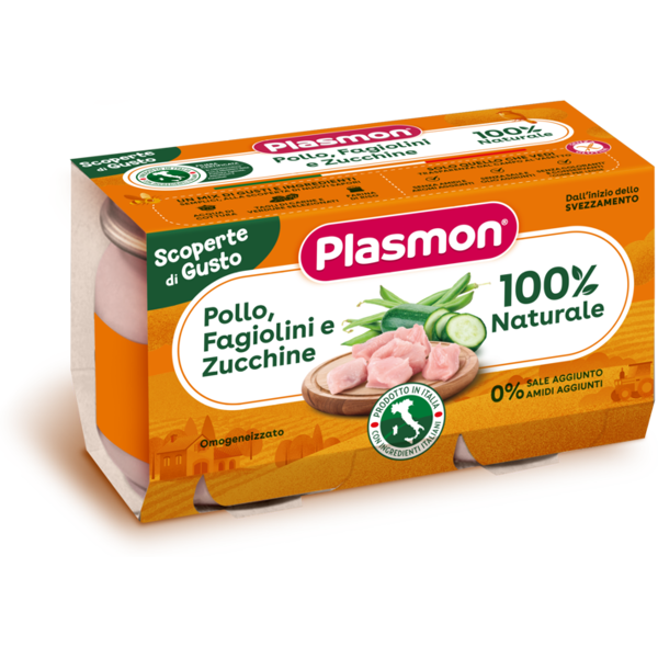 plasmon omogeneizzato pollo/fagiolini 2 pz