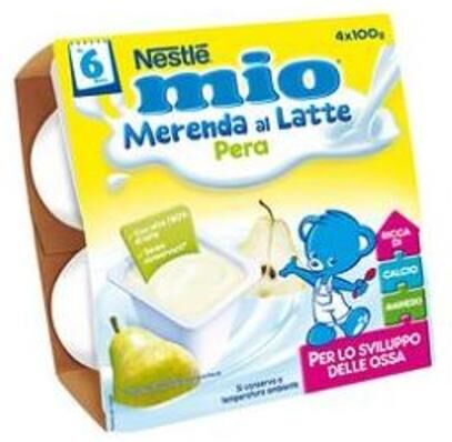 nestle nestlé mio merenda pera 4x100 gr