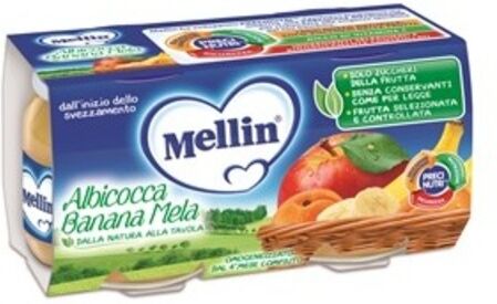 Mellin Omogeneizzato Albicocca/banana/mela 2x100 Gr