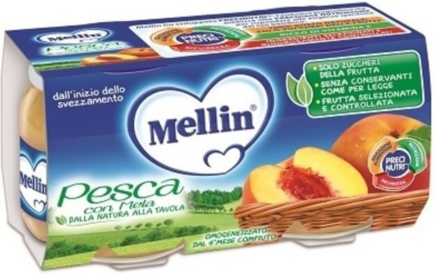 Mellin Omogeneizzato Pesca Mela 2x100 Gr