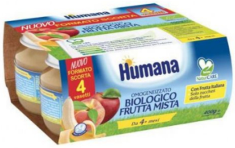 Humana Omog Frutta Bio 4x100g