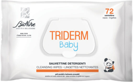 bionike triderm baby salviette detergenti 72 pz