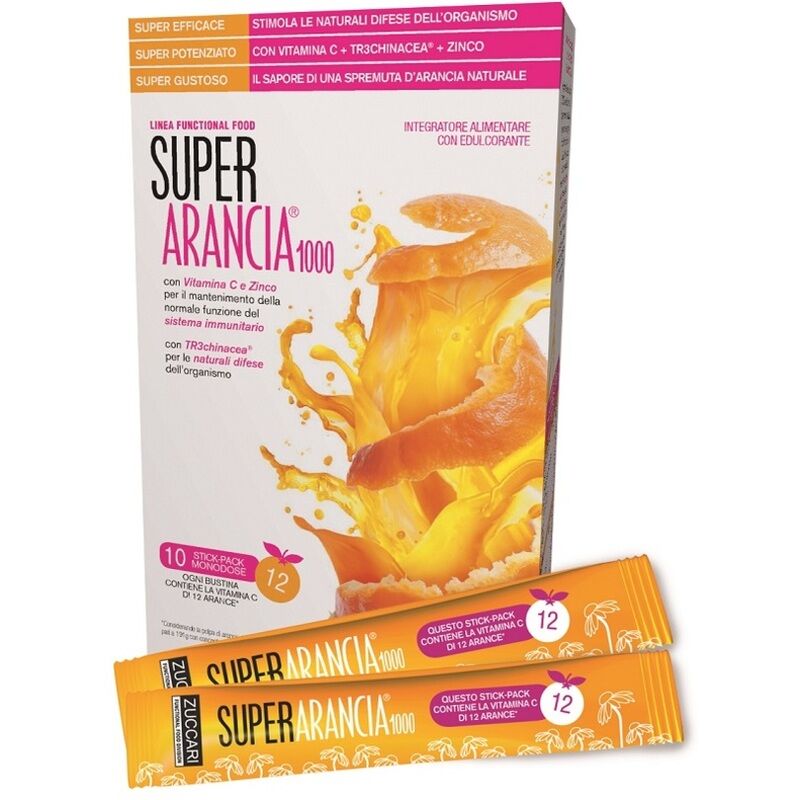 Zuccari Super Arancia 1000 Integratore Difese Immunitarie Stick Pack 10 Pz