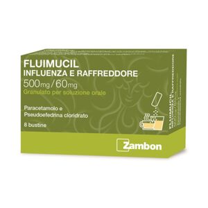 Fluimucil Influenza E Raffreddore 500 Mg + 60 Mg Granulato Per Soluzione Orale 8 Bustine