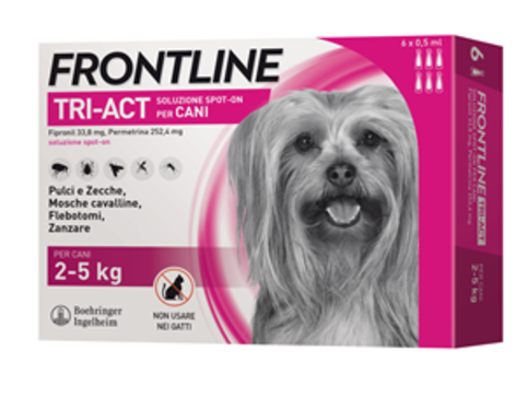 frontline tri-act soluzione spot-on per cani di 2-5 kg