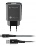 Cellular Line Extreme Charger Kit 18w - Type-C Huawei, Lg, Asus, ... Cavo E Caricabatterie Veloci 18w Ultra-Resistenti Nero