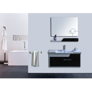 Arredo Casa Facile Mobile Bagno Pensile Bianco Nero Da 90 Cm Completo