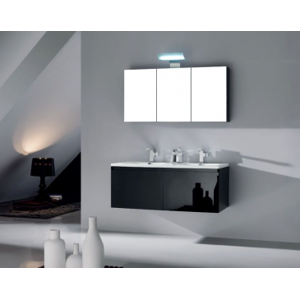 Arredo Casa Facile Mobile Bagno Pensile Nero Da 120 Cm Laccato Completo