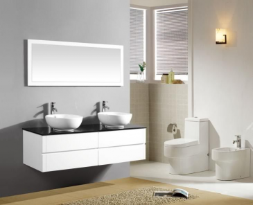 Arredo Casa Facile Mobile Bagno Pensile Bianco Da 150 Cm Completo Doppio Lavabo