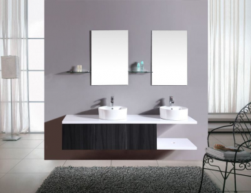 Arredo Casa Facile Mobile Bagno Pensile Wengè Da 180 Cm Completo Doppio Lavabo