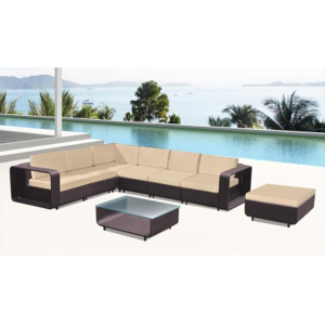 Arredo Casa Facile Divano Rattan Giardino Esterno Tavolo S3 Marrone