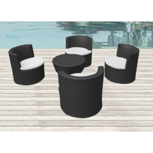 Arredo Casa Facile Tavolo Sedie Rattan Nero Poltrone - Totem