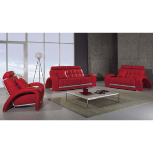 Arredo Casa Facile Divano Salotto Pelle Sofa Americano Soggiorno Rosso