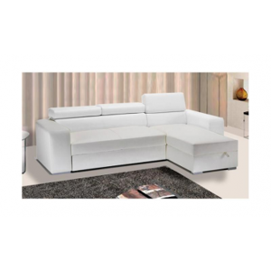 Arredo Casa Facile Mega Divano Salotto Divano Letto Ecopelle Bianco Lux - Reversibile