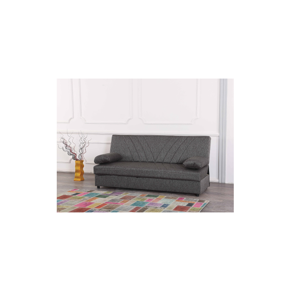 arredo casa facile divano letto contenitore microfibra grigio scuro - reclinabile con cuscini doppio - it - contrassegno
