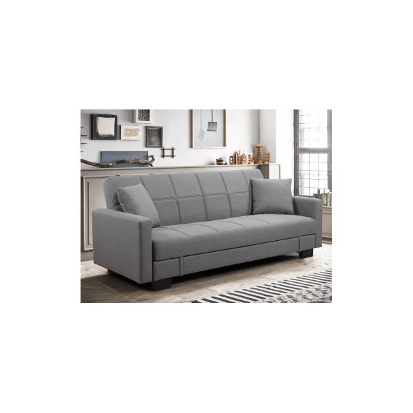 arredo casa facile divano letto contenitore microfibra grigio reclinabile cuscini