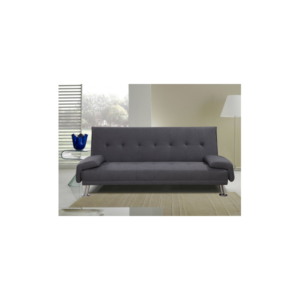 arredo casa facile divano letto tessuto grigio reclinabile microfibra cuscini 3 posti doppio con cuscini in lino -ita