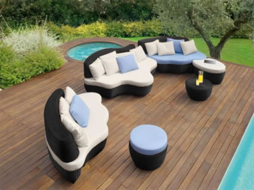 Arredo Casa Facile Divano Rattan Design Giardino Esterno Pouf S4