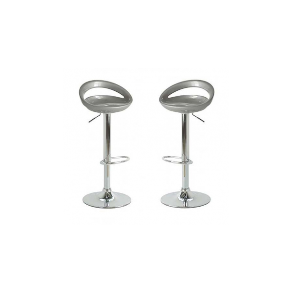 arredo casa facile coppia 2 sgabelli abs silver - design - bar - cucina - ristorante - casa - soggiorno