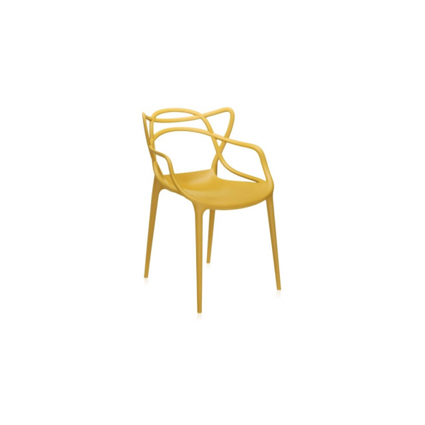 arredo casa facile sedia giallo senape intrecciata in polipropilene modello nilah  - vari colori design moderno sedia color giallo senape per tavoli - sala pranzo - soggiorno - casa - ufficio - casa - bar - rinforzata