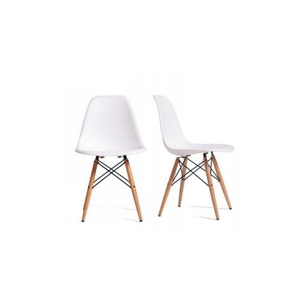 arredo casa facile sedia bianca in polipropilene con gamba in faggio design moderno sedia color bianco per tavoli - sala pranzo - soggiorno - casa - ufficio - casa - bar