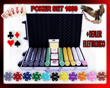 Arredo Casa Facile Set Professionale 1000 Fiches/chip Pro Poker 11,5 Gr - Set Completo + Dealer Elttronico