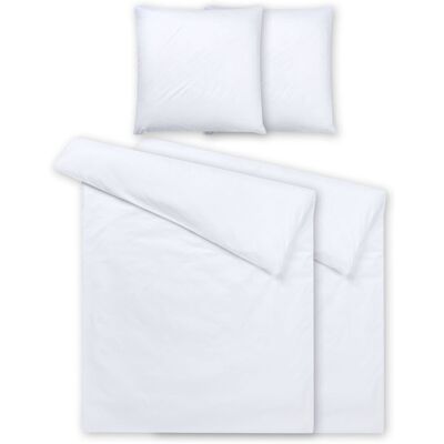 PULSIVA Set copripiumino e federa Parma ; 135x200 cm (LxL), 80x80 cm (LxL); bianco; 2 set / Pacco PULSIVA Set copripiumino e federa Parma ; 135x200 cm (LxL), 80x80 cm (LxL); bianco; 2 set / Pacco