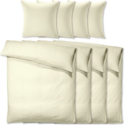 PULSIVA Set di Biancheria in Cotone Champagne - Coordinato copripiumino e federa PULSIVA Set di Biancheria in Cotone Champagne - Coordinato copripiumino e federa