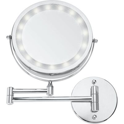 PULSIVA Specchio ingranditore da parete con luce Touch con luce ; 31x23 cm (LxØ); argento; rotonda PULSIVA Specchio ingranditore da parete con luce Touch con luce ; 31x23 cm (LxØ); argento; rotonda