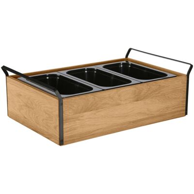 Vega Vetrina refrigerata per buffet Esino alta 10 cm GN 3 x 1/3 ; GN 1/1, 61.9x38.6x20.9 cm (LxLxH); quercia/nero; rettangolare Vega Vetrina refrigerata per buffet Esino alta 10 cm GN 3 x 1/3 ; GN 1/1, 61.9x38.6x20.9 cm (LxLxH); quercia/nero; rettangolare