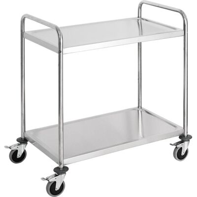 Stalgast Carrello di servizio in acciaio inox, con due ripiani ; 84.5x52.5x94 cm (LxPxH); argento Stalgast Carrello di servizio in acciaio inox, con due ripiani ; 84.5x52.5x94 cm (LxPxH); argento