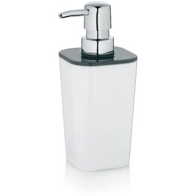 kela Dispenser per sapone Nuria in plastica PS ; 7.5x17 cm (LxH); bianco/grigio kela Dispenser per sapone Nuria in plastica PS ; 7.5x17 cm (LxH); bianco/grigio