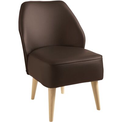 Vega Poltrona scandinava Houston similpelle ; 54x60x82 cm (LxPxH); seduta marrone Vega Poltrona scandinava Houston similpelle ; 54x60x82 cm (LxPxH); seduta marrone