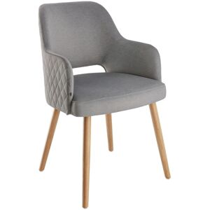 Vega Sedia Rombo in velluto ; 46x47x85 cm (LxPxH); seduta grigio, struttura quercia Vega Sedia Rombo in velluto ; 46x47x85 cm (LxPxH); seduta grigio, struttura quercia