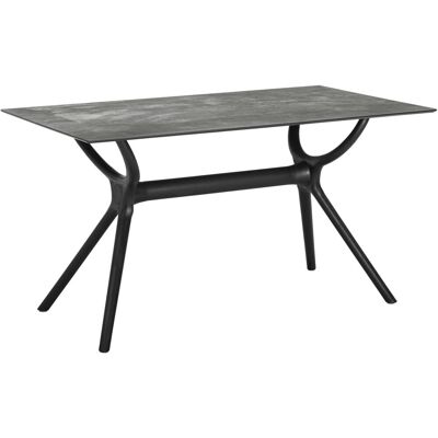 Vega - Tavolo Faro Rectangular - Cemento piano - Struttura nera - Table Vega - Tavolo Faro Rectangular - Cemento piano - Struttura nera - Table