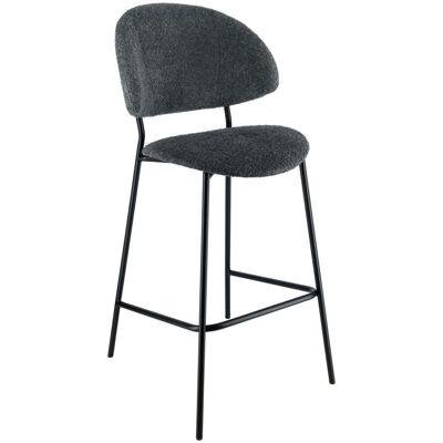 Vega Sgabello bar Lindo Bouclé ; 50.5x54.5x110 cm (LxPxH); seduta nero, struttura nero Vega Sgabello bar Lindo Bouclé ; 50.5x54.5x110 cm (LxPxH); seduta nero, struttura nero