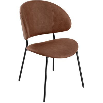 Sedia Vega Lindo - Imbottita, Struttura in Acciaio, Marrone - Chair Sedia Vega Lindo - Imbottita, Struttura in Acciaio, Marrone - Chair