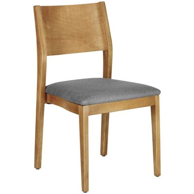 Vega Sedia impilabile Stak in tessuto ; 48x51x86 cm (LxPxH); seduta grigio chiaro, struttura marrone chiaro; 2 pz. / Pacco Vega Sedia impilabile Stak in tessuto ; 48x51x86 cm (LxPxH); seduta grigio chiaro, struttura marrone chiaro; 2 pz. / Pacco