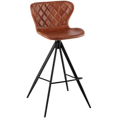 Vega Sgabello Kansas ; 52.5x50x104 cm (LxPxH); seduta cognac, struttura nero; 2 pz. / Pacco Vega Sgabello Kansas ; 52.5x50x104 cm (LxPxH); seduta cognac, struttura nero; 2 pz. / Pacco