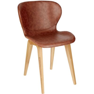 Vega Sedia a guscio Dakota ; 50x53x82 cm (LxPxH); seduta cognac, struttura quercia; 2 pz. / Pacco Vega Sedia a guscio Dakota ; 50x53x82 cm (LxPxH); seduta cognac, struttura quercia; 2 pz. / Pacco
