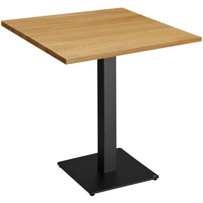 Tavolo da pranzo Kentucky di Vega - Piano in legno massello di quercia, Struttura in acciaio nero, Forma quadrata Tavolo da pranzo Kentucky di Vega - Piano in legno massello di quercia, Struttura in acciaio nero, Forma quadrata