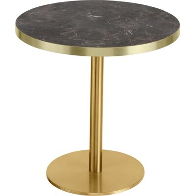Vega Tavolino Marvani struttura in acciaio ; 46.5x50 cm (HxØ); Piano tavolo nero, struttura oro; rotonda Vega Tavolino Marvani struttura in acciaio ; 46.5x50 cm (HxØ); Piano tavolo nero, struttura oro; rotonda